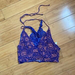 Free People Floral Lace Crop Top Brami Bralette